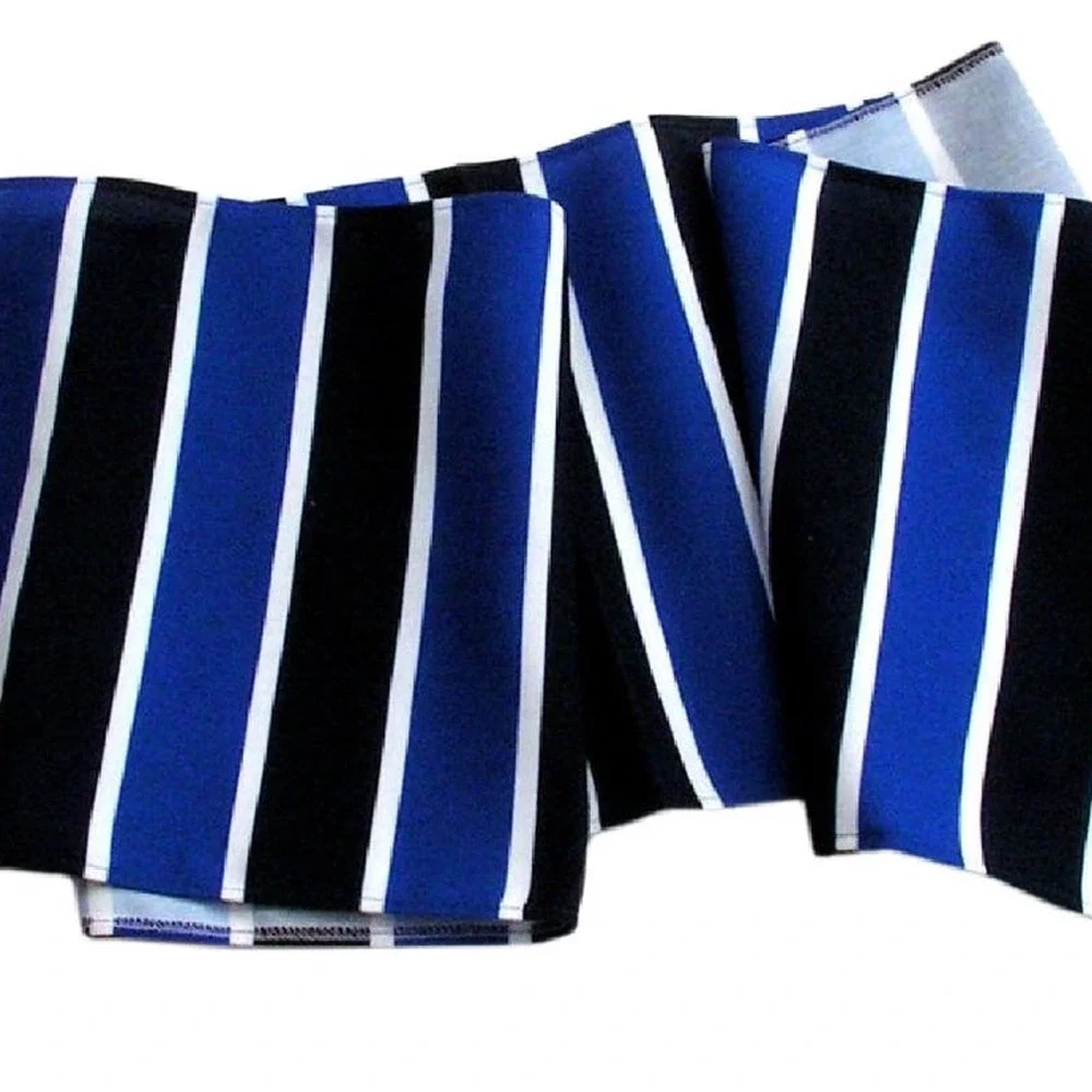 Nautical Stripe Table Runner Indoor Outdoor Decor Blue White Made in USA 72
